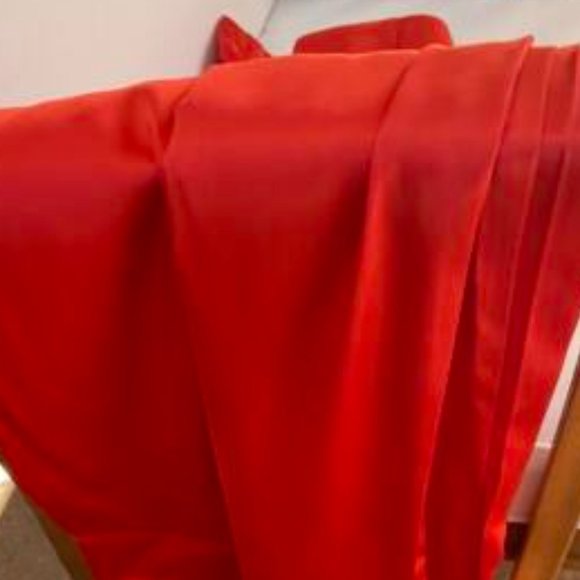 RED High Waist Satin Pants - Picture 9 of 12